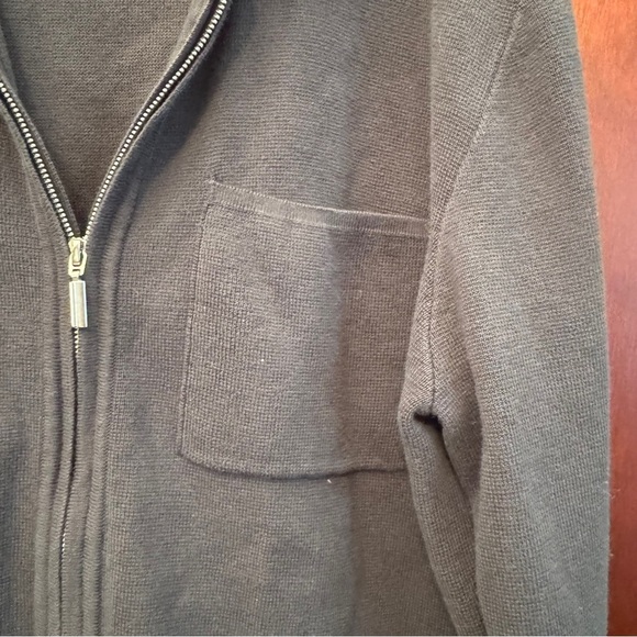 Common People Men's grey Zip Up Cardigan Size Large 100% Cotton w/ pocket - Picture 5 of 8